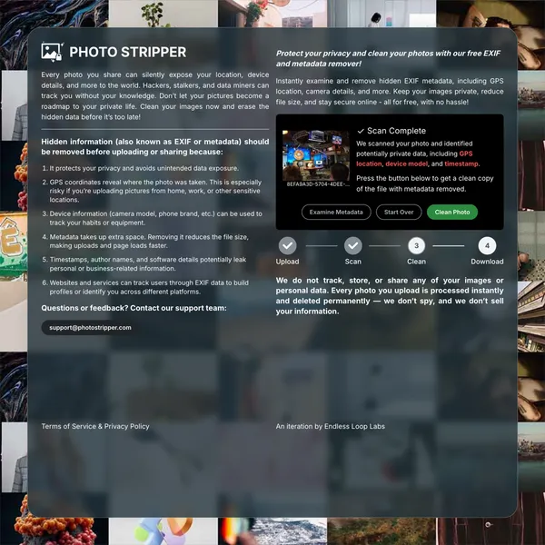 Photo Metadata Stripper